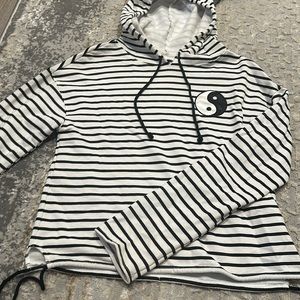 Yin Yang Striped hoodie